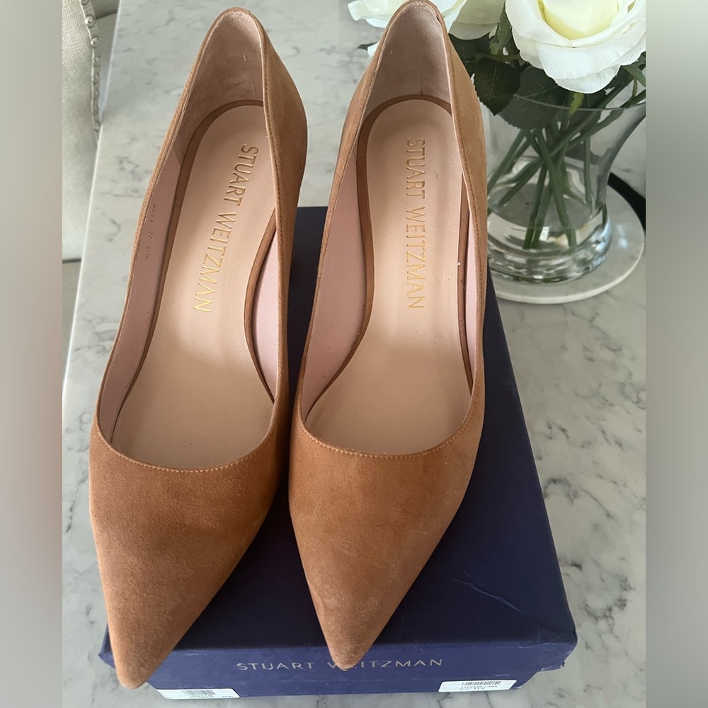 Stuart Weitzman Suede Pointed Toe Pumps - image 1